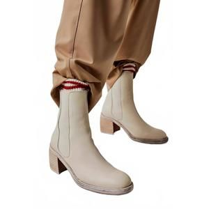 Free People Cream Heeled Boots